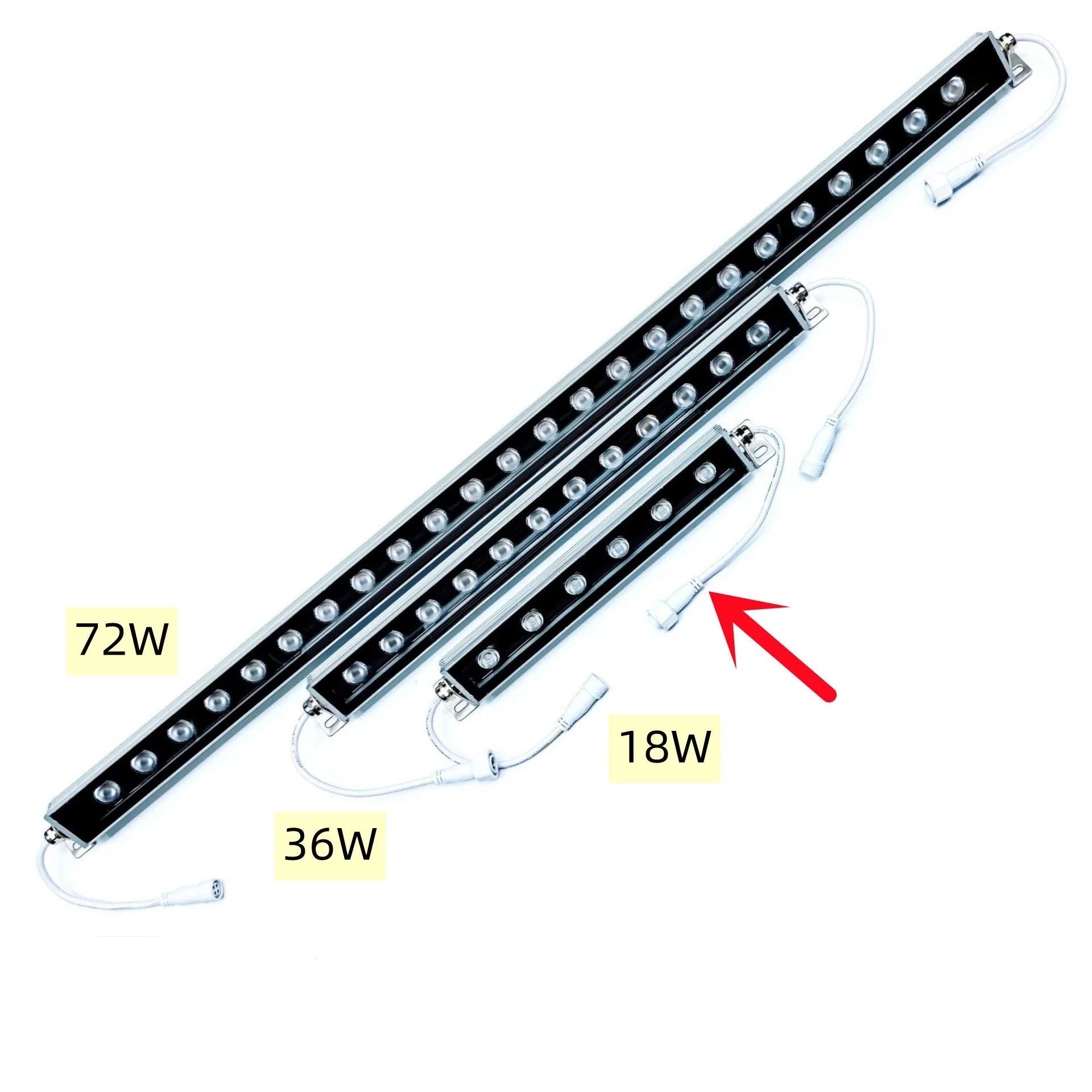 12'' Long RGBW SMD5050 18W 24V LED Wall Washer Light, Tempering Glass Cover IP67 Waterproof Grade,Energy Saving Linear LED Strip Light for Bridge, Hotel, Mega Bar Christmas Advertising Boards, Billboard,Building Commercial Lighting