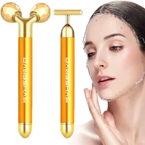 2-In-1 Electric Face Massager - 3D Roller and T Shape Facial Roller