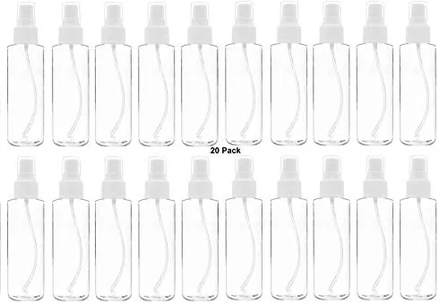 20 pack 60ml 2OZ Extra Fine Mist Mini Spray Bottles with Atomizer Pumps- for Essential Oils Travel Perfume Bulk Portable Makeup PP/PET Refillable Plastic