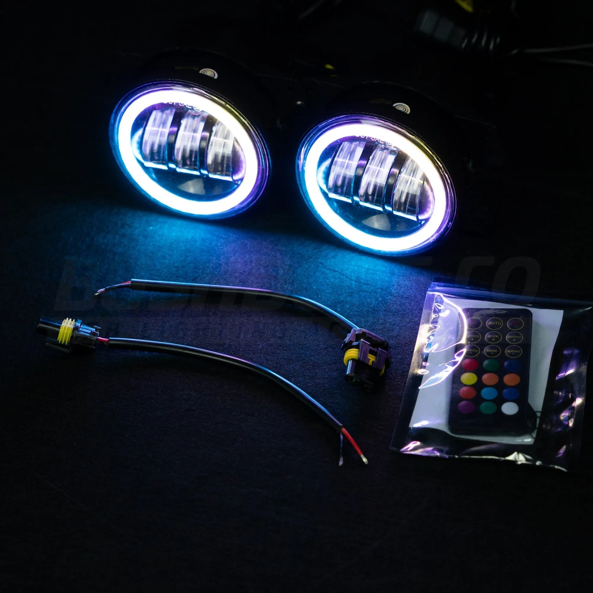 4" LED Colour Chasing Fog Lights