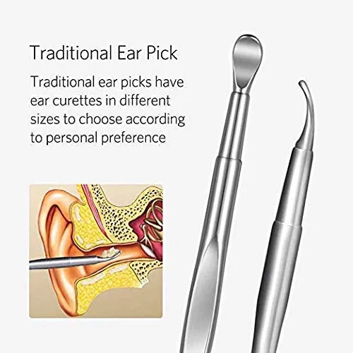 5 Pcs Ear Pick with a Storage Box Earwax Removal Kit | Ear Cleansing Tool Set | Stainless Steel Ear Curette Ear Wax Remover Tool