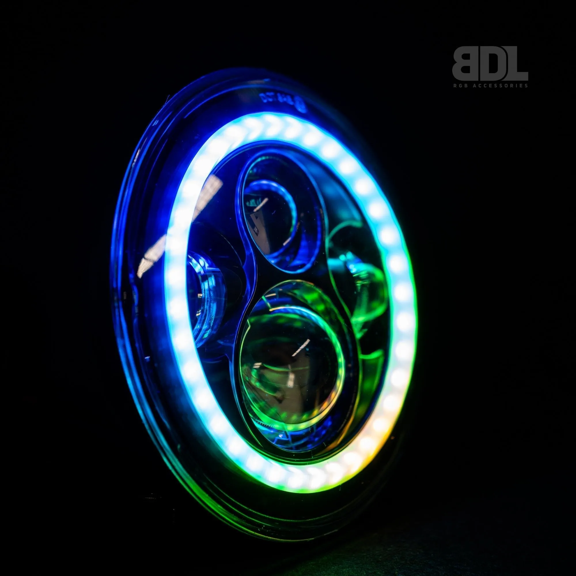 7" 'Halo' LED Colour Chasing Headlights