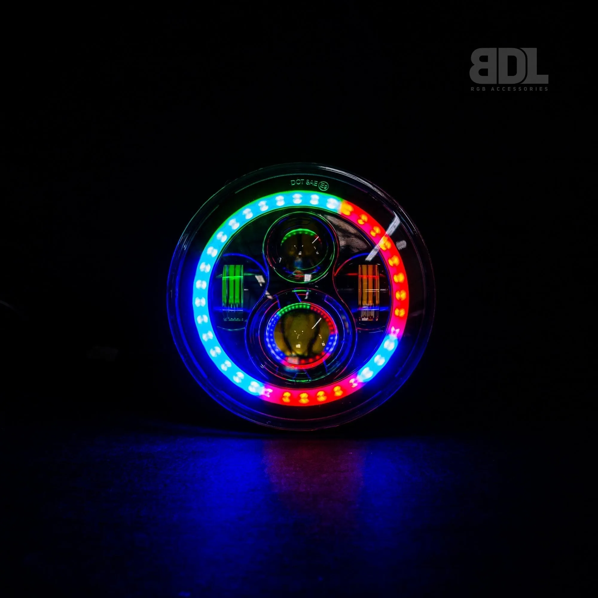 7" 'Halo' LED Colour Chasing Headlights