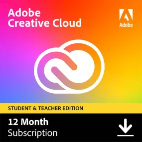 Adobe - Creative Cloud All Apps for Student and Teacher Edition (1-Year Subscription) - Mac OS, Windows [Digital]