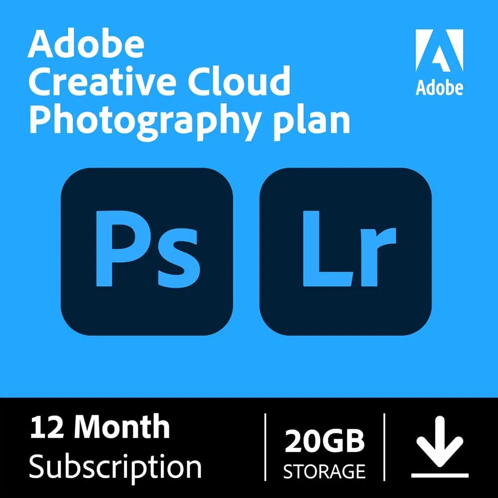 Adobe Creative Cloud Photography Plan 20GB (Photoshop   Lightroom) | 12-month Subscription