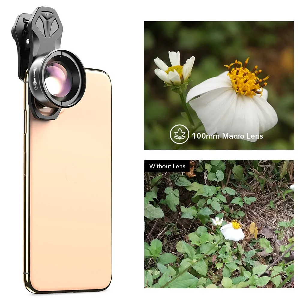 APEXEL camera phone lens 100mm macro lens 4K HD super macro lenses CPL star filter for iPhonex xs max Samsung s9 all smartphone