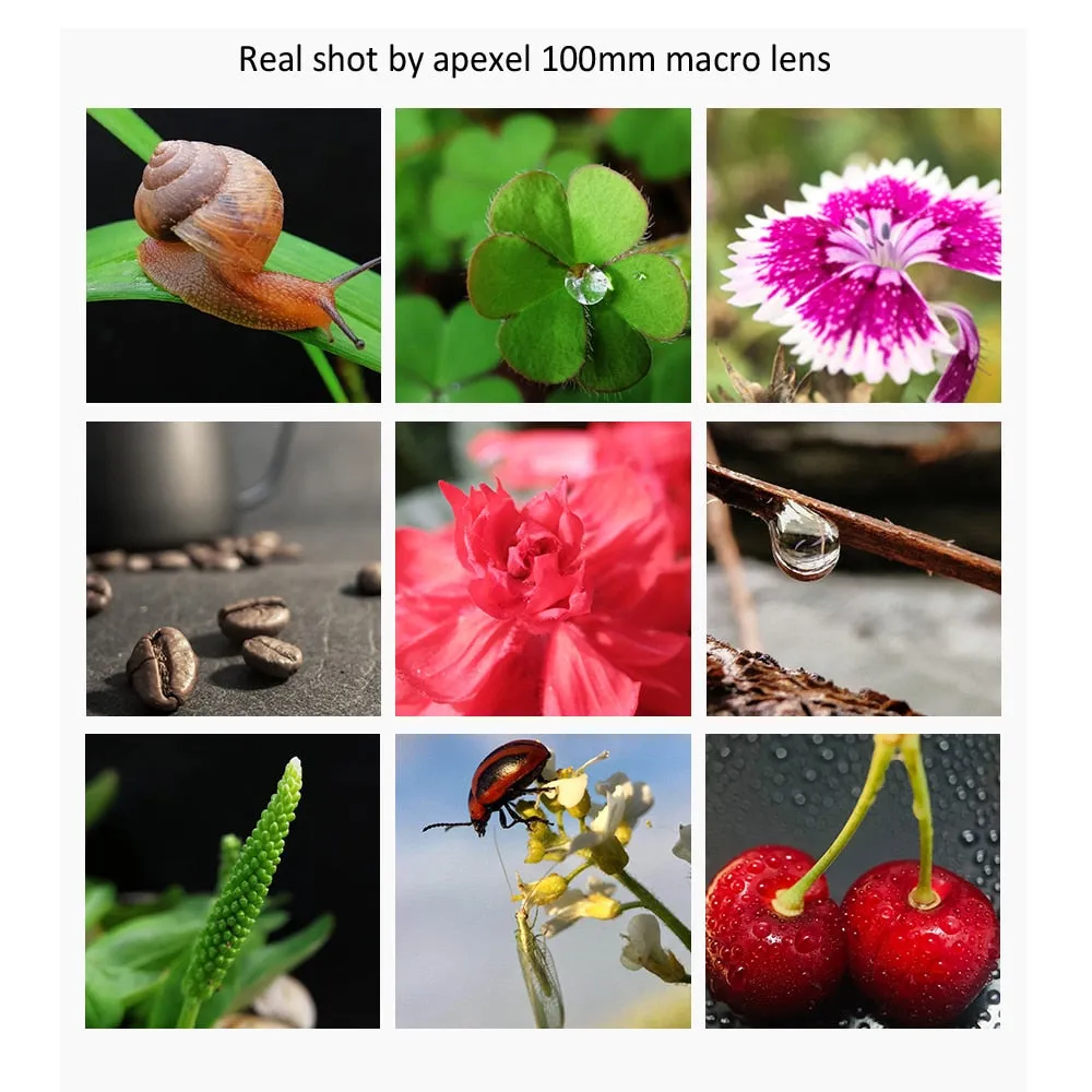 APEXEL camera phone lens 100mm macro lens 4K HD super macro lenses CPL star filter for iPhonex xs max Samsung s9 all smartphone