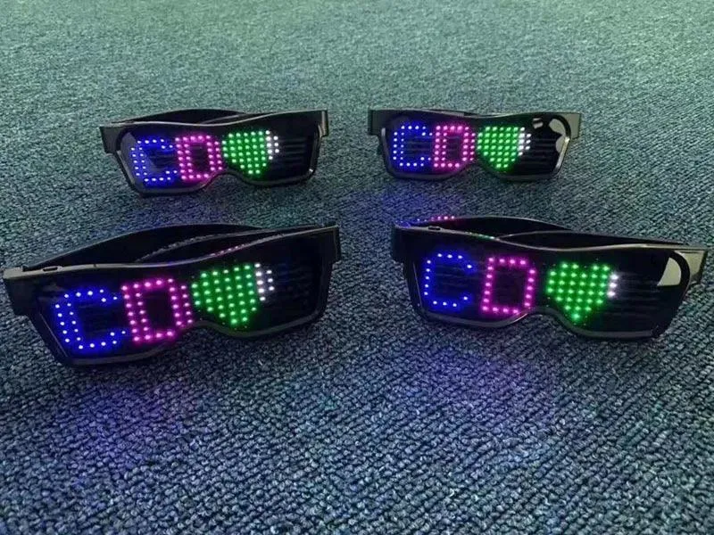 App Bluetooth Led Party Glasses Customized Languages Luminous Eyewear