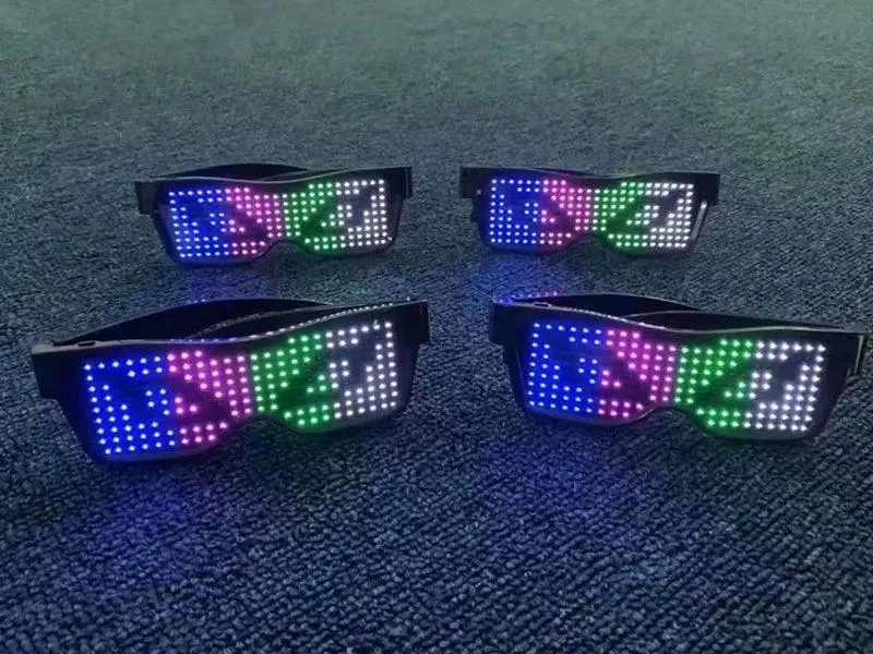 App Bluetooth Led Party Glasses Customized Languages Luminous Eyewear