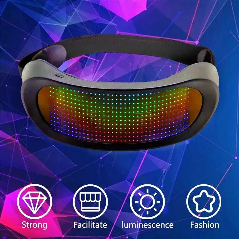 App Bluetooth Led Party Glasses Customized Languages Luminous Eyewear