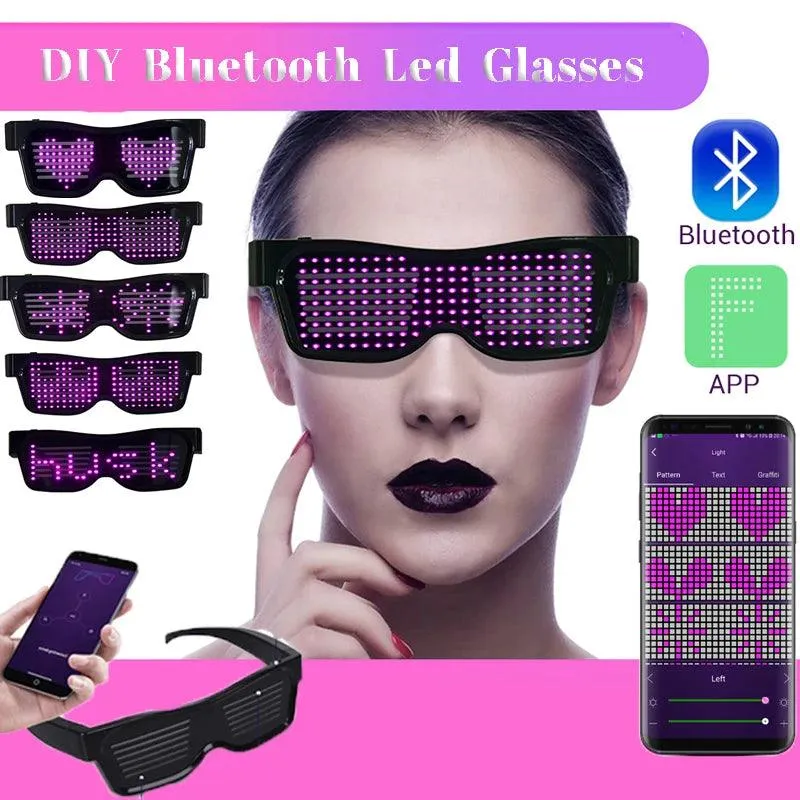 App Bluetooth Led Party Glasses Customized Languages Luminous Eyewear