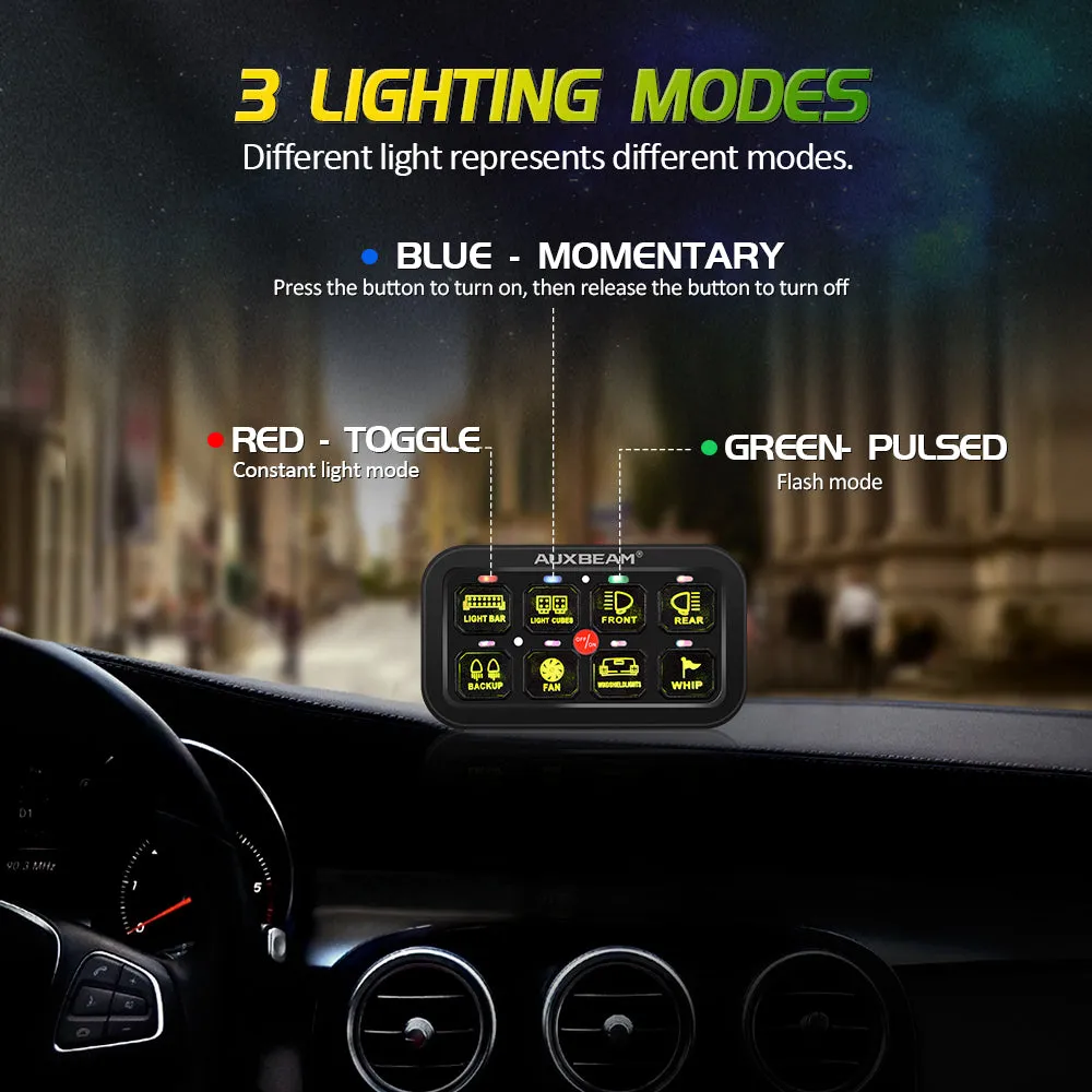 AR-800 RGB SWITCH PANEL WITH APP, TOGGLE/ MOMENTARY/ PULSED MODE SUPPORTED