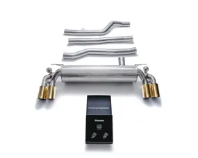 ARMYTRIX Stainless Steel Valvetronic Catback Exhaust System Quad Gold Tips BMW 540i G30 | G31 2017-2021