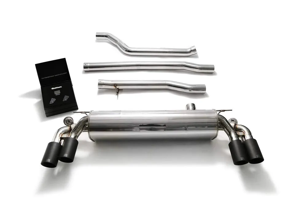 ARMYTRIX Stainless Steel Valvetronic Catback Exhaust System Quad Matte Black Tips BMW 550i G30 | G31 2017-2020