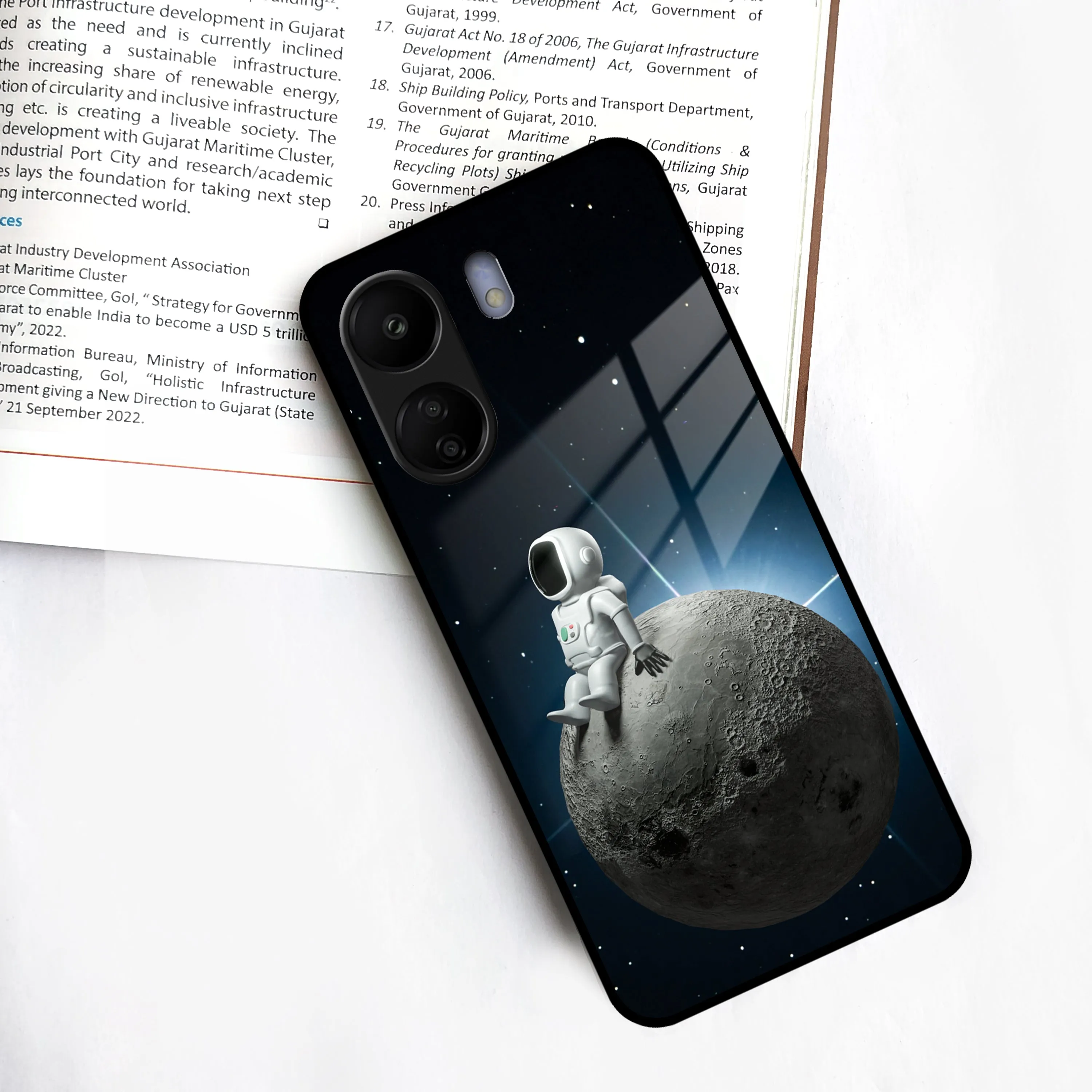 Astronod Moon Glass Case Cover For Redmi/Xiaomi