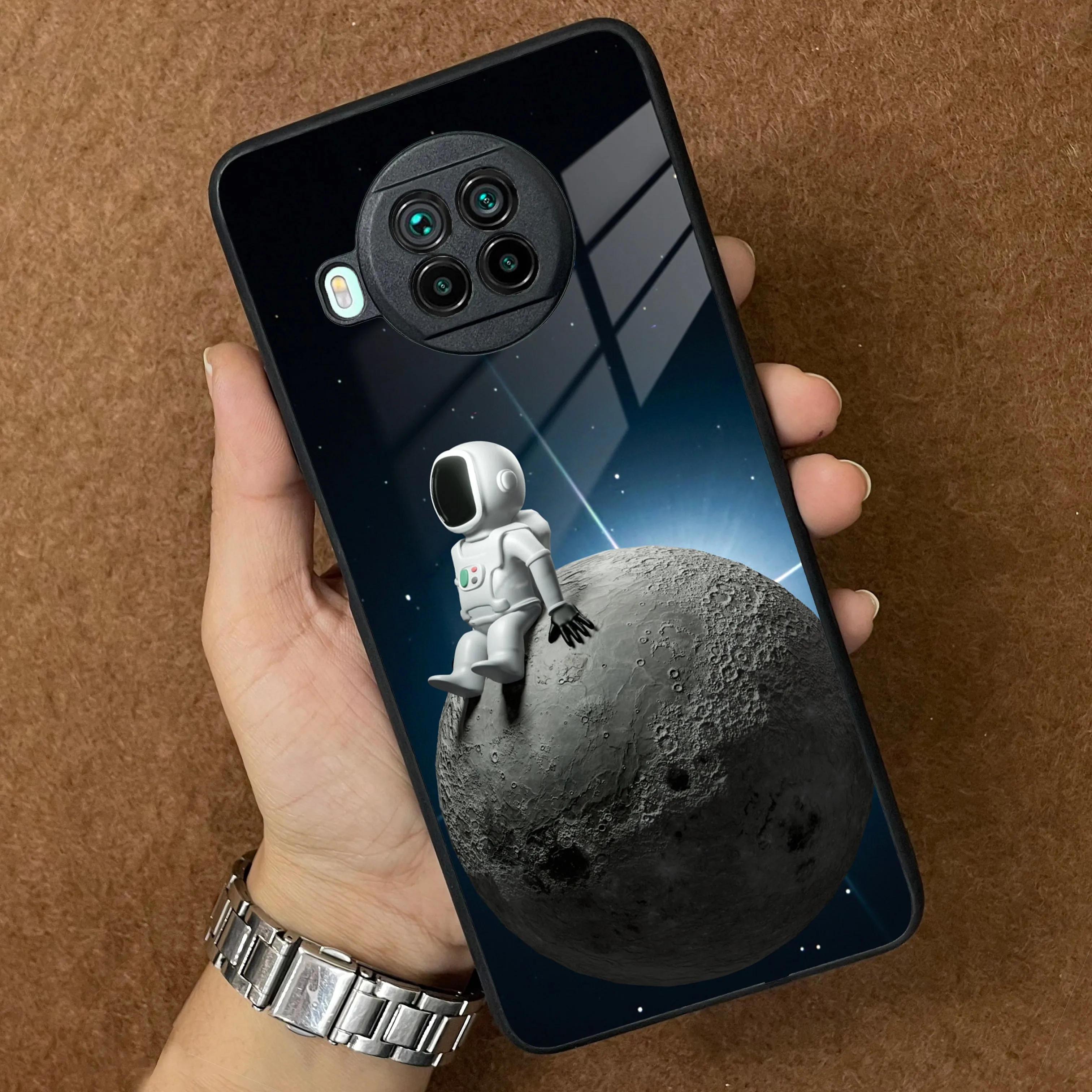 Astronod Moon Glass Case Cover For Redmi/Xiaomi