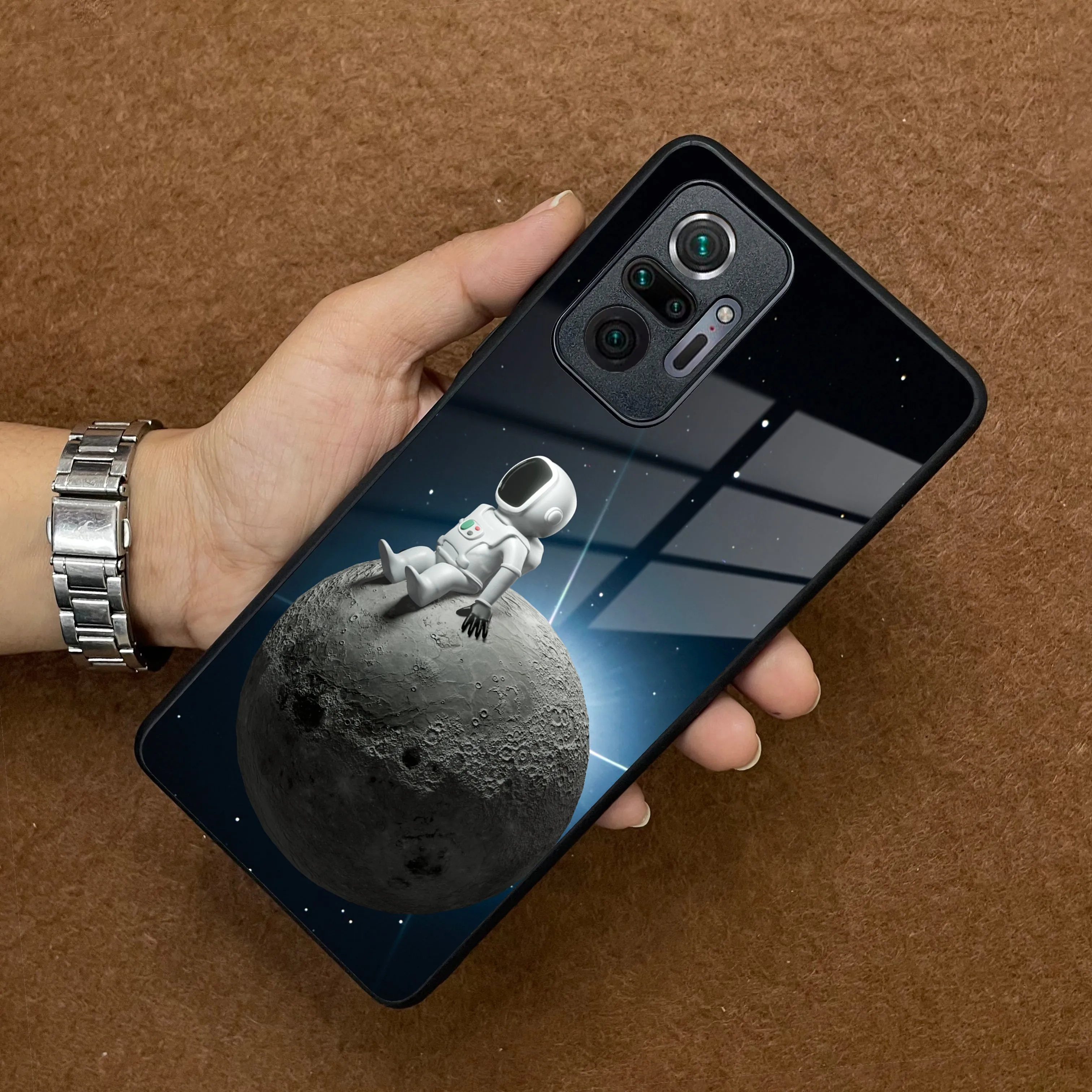 Astronod Moon Glass Case Cover For Redmi/Xiaomi