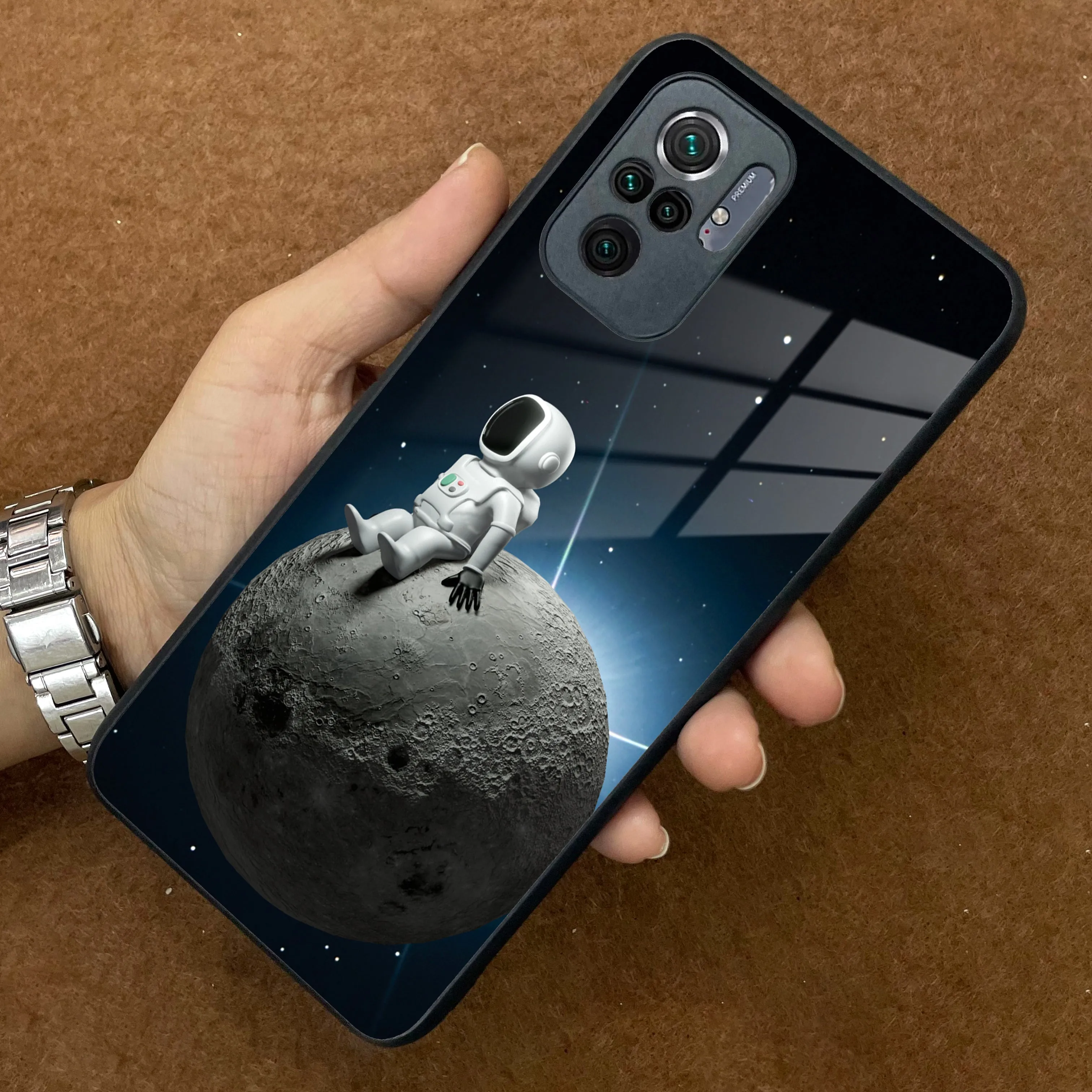 Astronod Moon Glass Case Cover For Redmi/Xiaomi