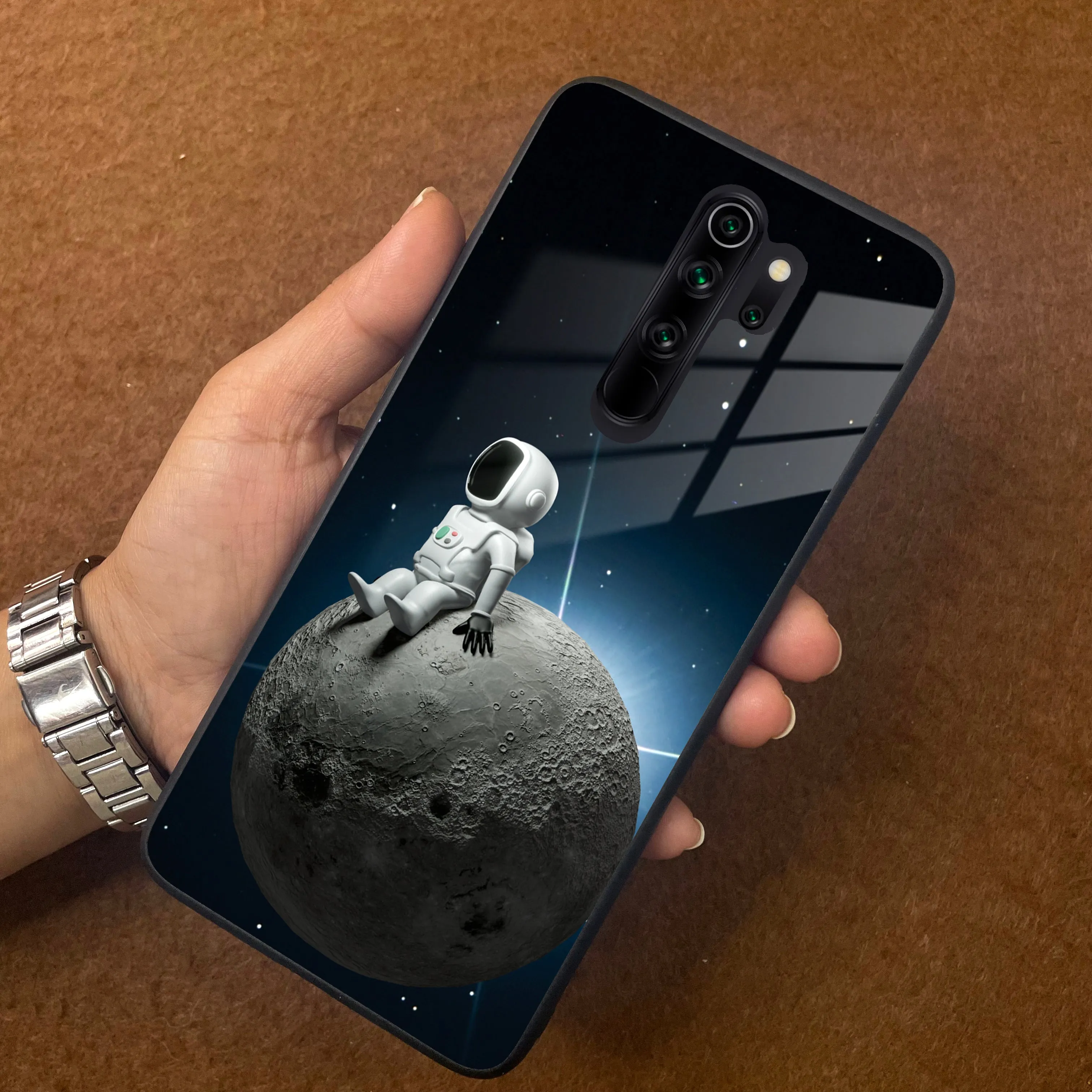 Astronod Moon Glass Case Cover For Redmi/Xiaomi