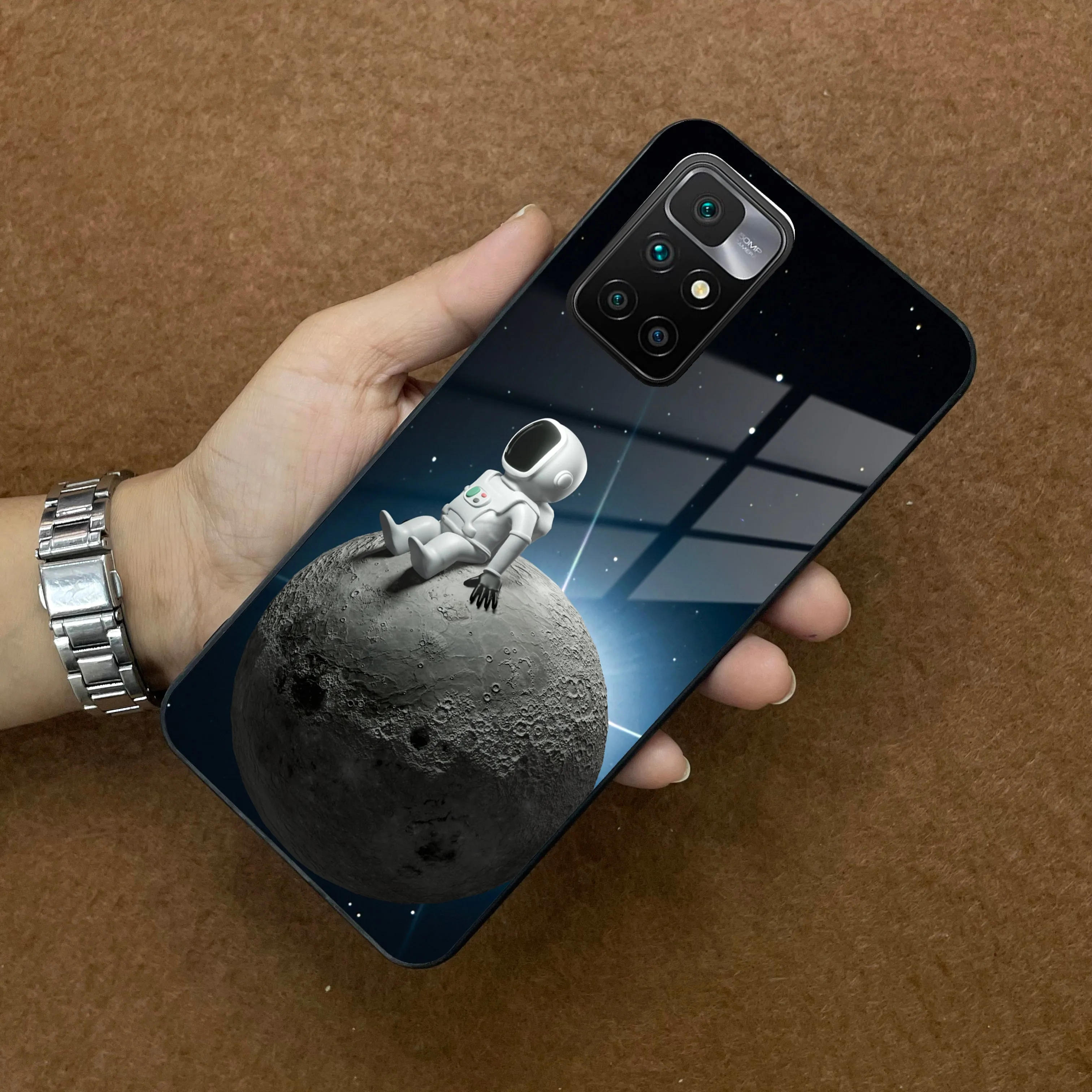 Astronod Moon Glass Case Cover For Redmi/Xiaomi