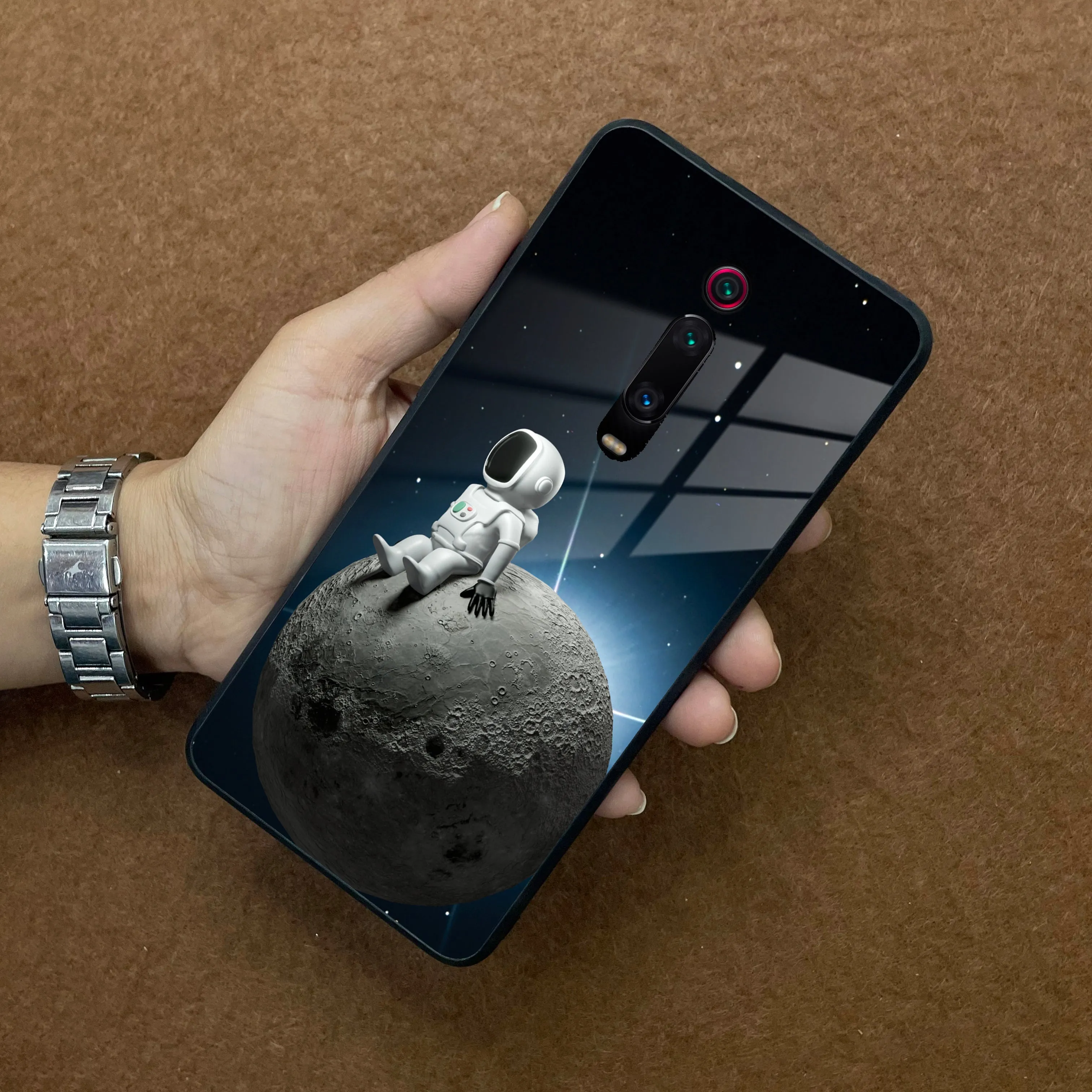 Astronod Moon Glass Case Cover For Redmi/Xiaomi