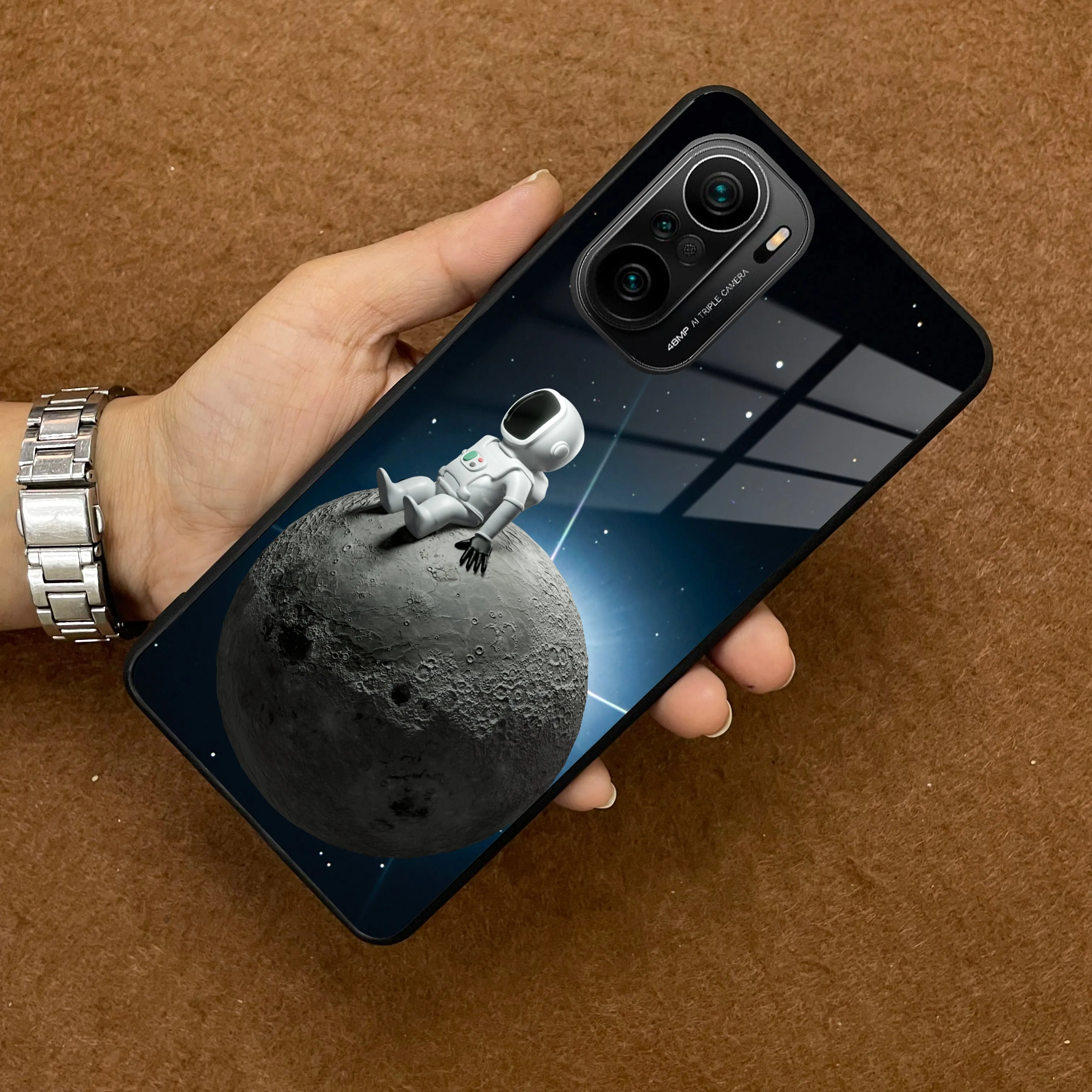 Astronod Moon Glass Case Cover For Redmi/Xiaomi