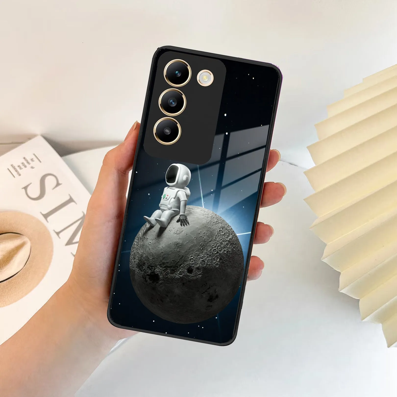 Astronod Moon Glass Case Cover For Vivo