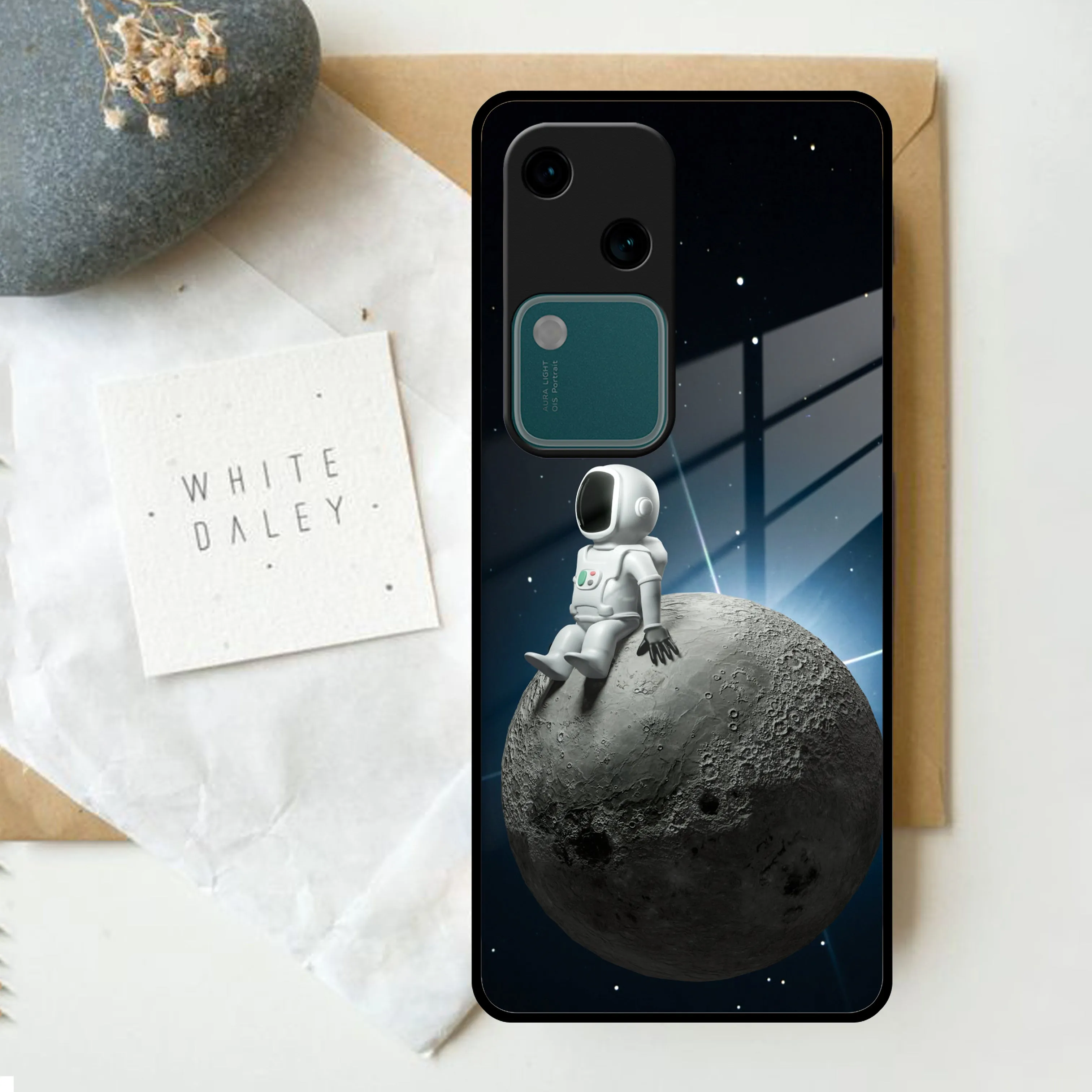 Astronod Moon Glass Case Cover For Vivo