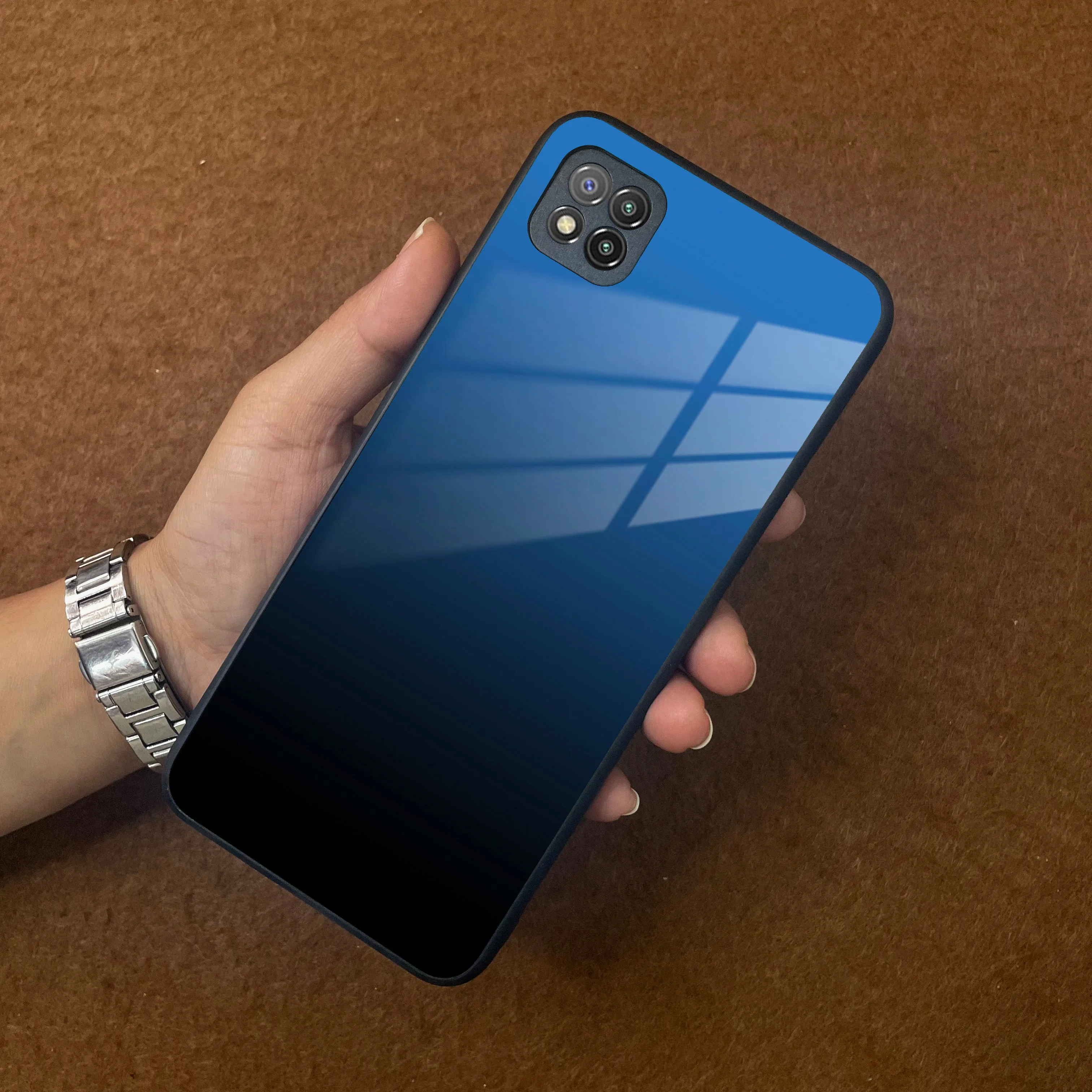 Blue Gradient Glass Case Cover For Poco