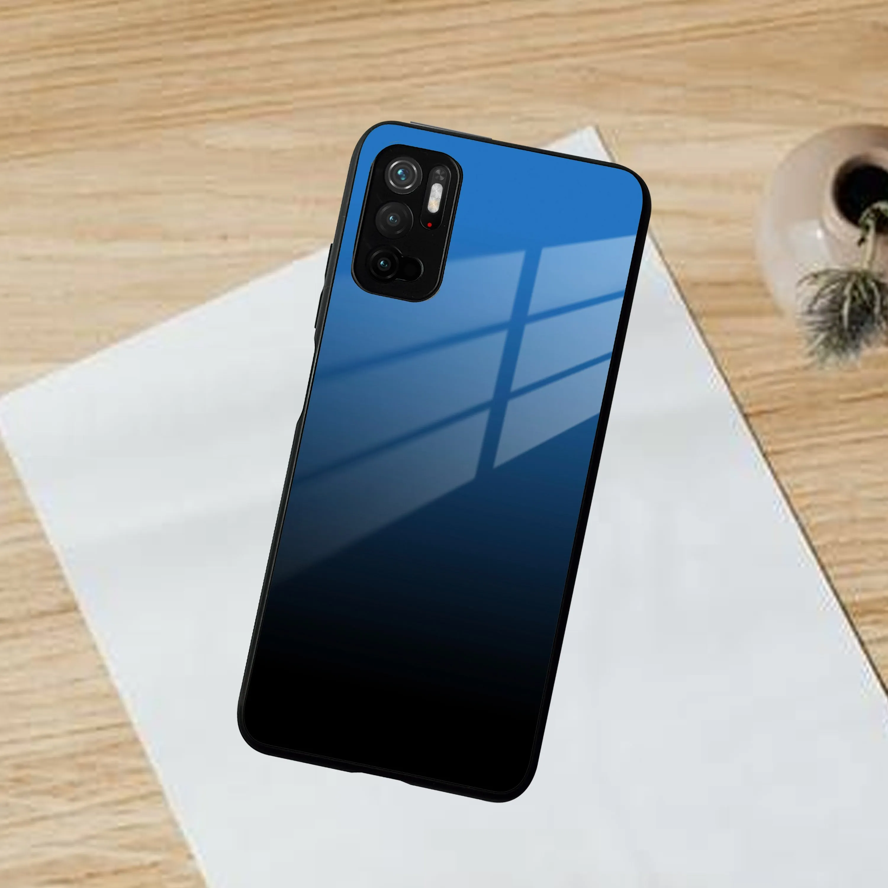 Blue Gradient Glass Case Cover For Poco