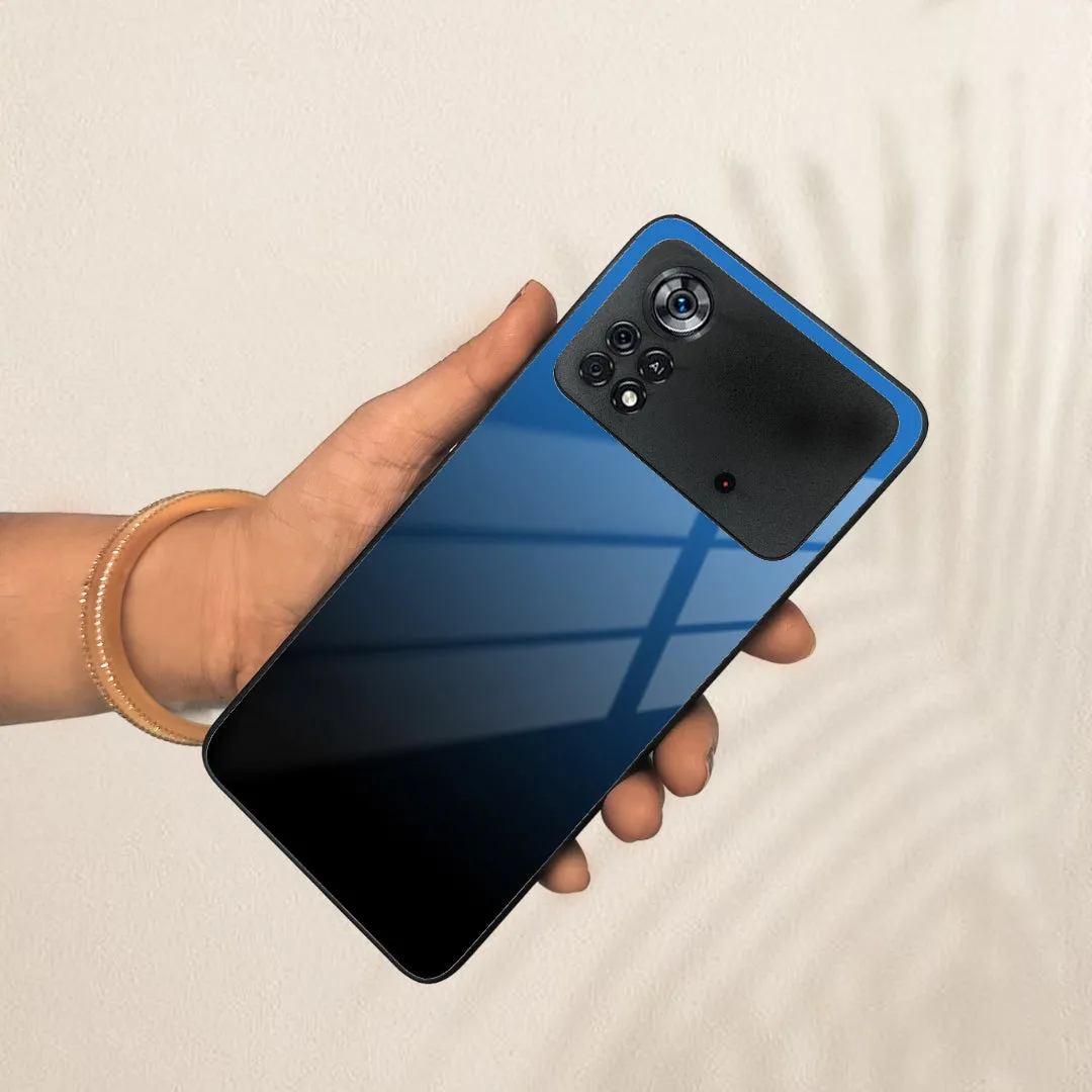 Blue Gradient Glass Case Cover For Poco