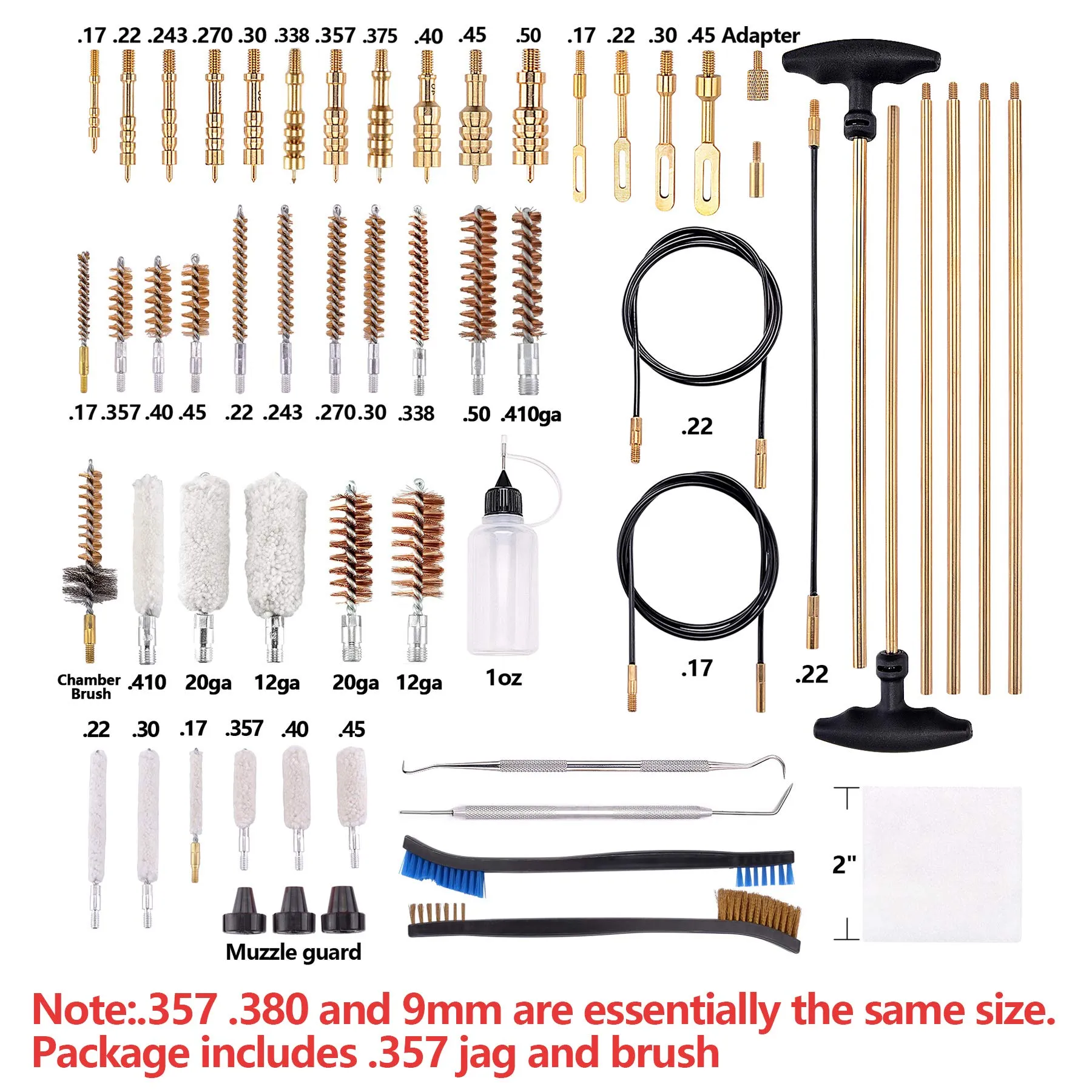 BOOSTEADY Gun Cleaning Kit Universal Gun Cleaning Kit Shotgun Pistol Cleaning Kit with Lightweight Organized Carrying Case Gun Cleaning Supplies Gun Cleaner Bottle Brass Jags and Tips