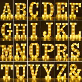 Bulk LED Letter Lights Sign Light Up Letters Sign for Night Light Wedding/Birthday Party Battery Powered Christmas Lamp Home Bar Decoration Wholesale