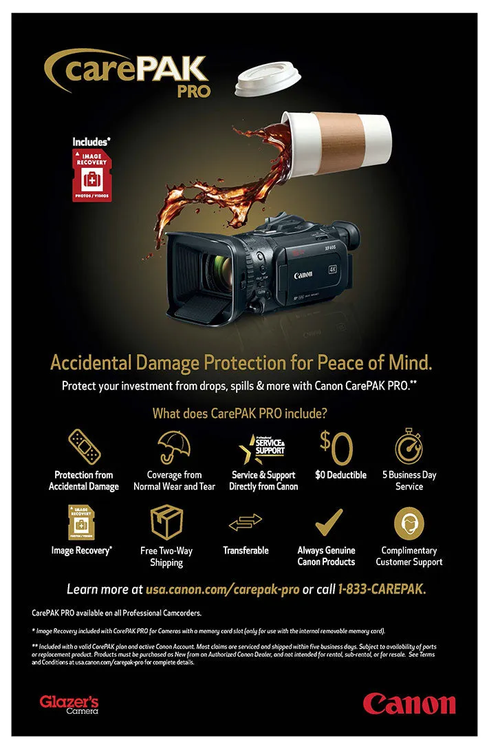 Canon CarePAK PRO 3 Year Protection Plan for EOS Cinema Lenses - $6,000-$6,999