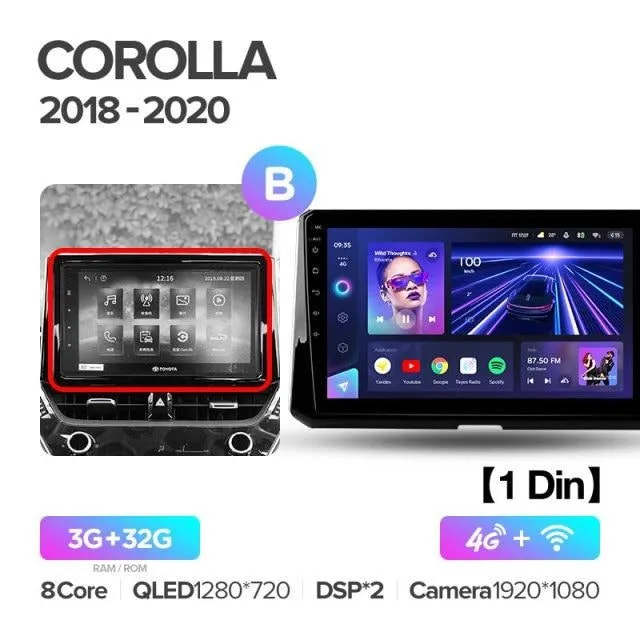 Car Dealz Elite 4G Data Model 10.2" Android 12.0 For Toyota Corolla 12 2018 - 2020 In Dash Plus OEM Fascia