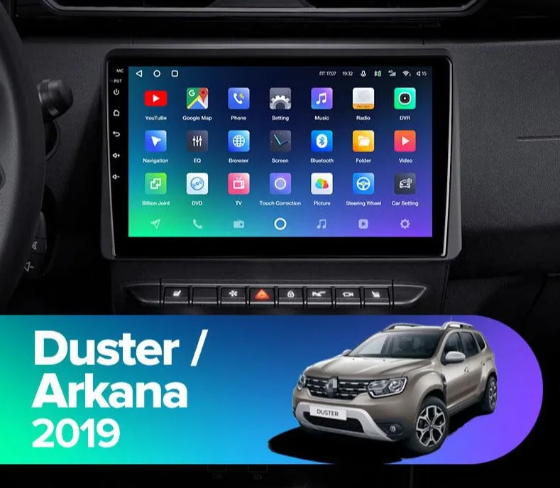 Car Dealz Premium Advanced 4G Data Model 10.2" Android 12.0 For Renault Duster Arkana 2019 In Dash Plus OEM Fascia