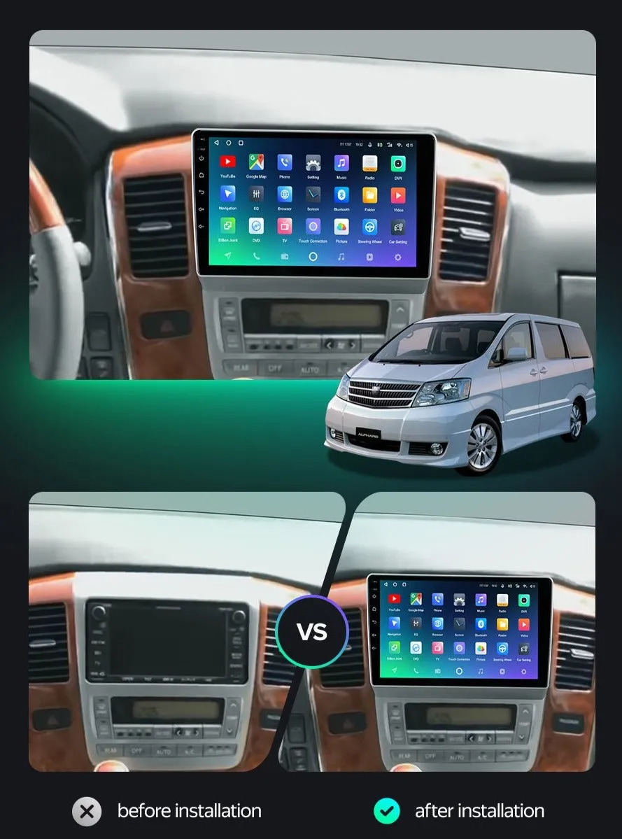 Car Dealz Premium Advanced 4G Data Model 10.2" Android 12.0 For Toyota Alphard 1 H10 2002 - 2008