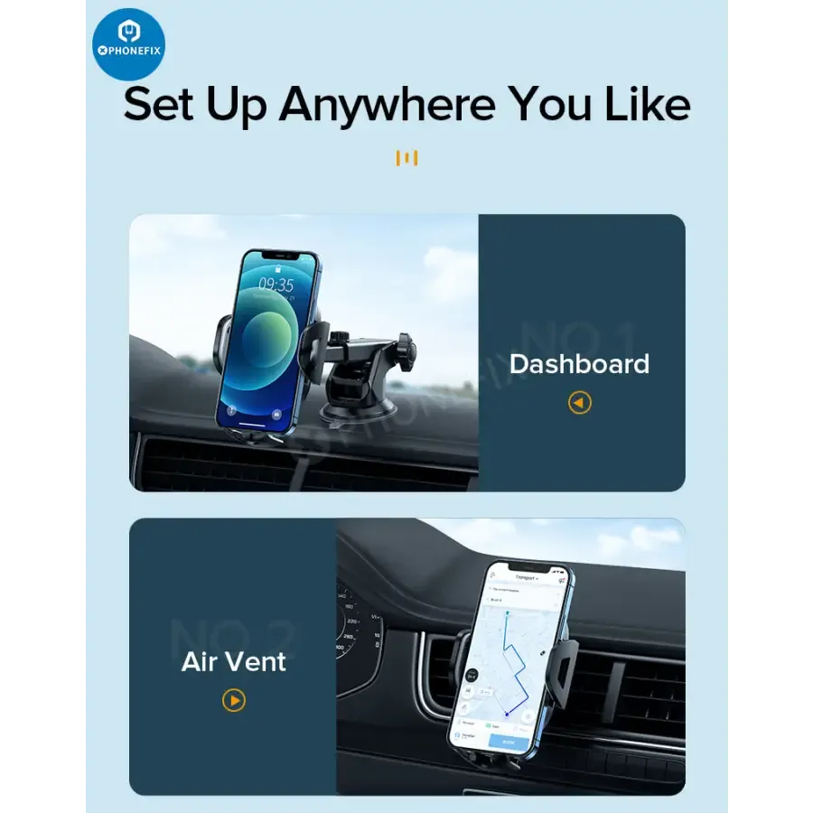 Car Phone Holder Dashboard Air Vent Smartphone Mount