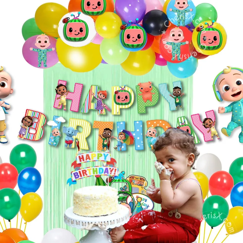 Cocomelon Birthday Decoration 67 Pcs - Decoration Items for Kids Birthday