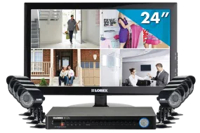 Complete DVR security camera system with outside security cameras ECO  16ch LED series