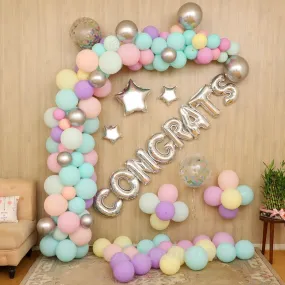 Congrats Pastel Letter Balloon Decoration Kit 68 Pcs