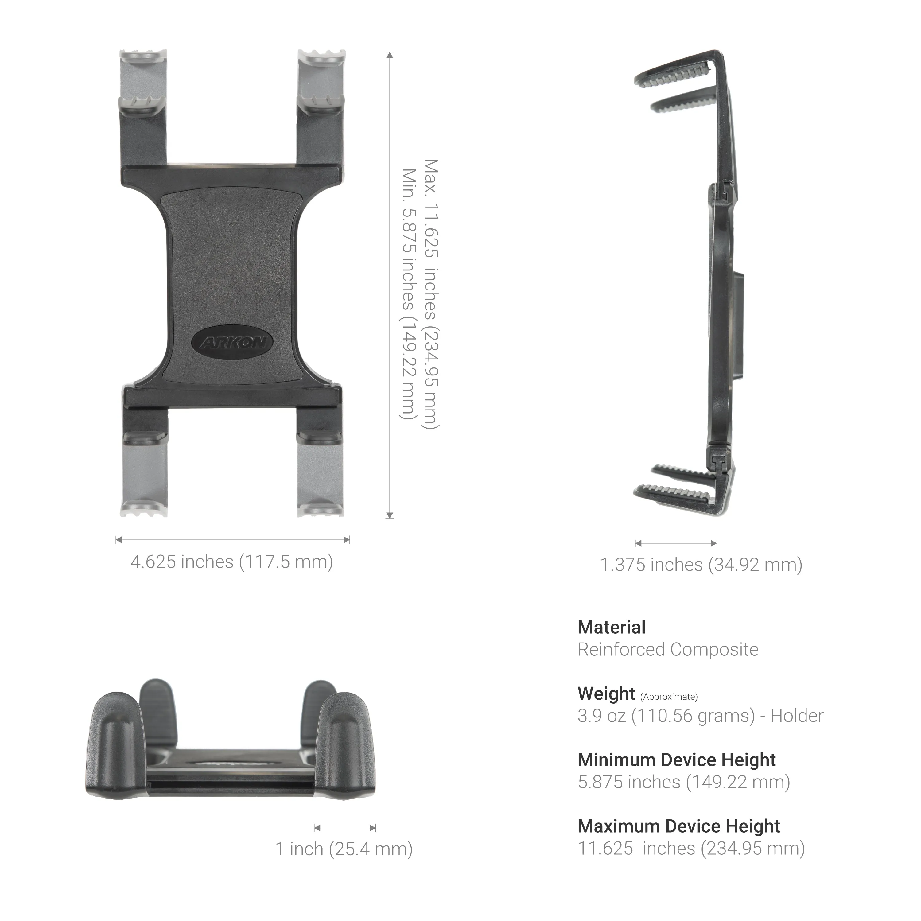 Dual Slim-Grip® Tablet Holder and RoadVise® Phone Holder with Desk Stand Mount for Side-by-Side Streaming