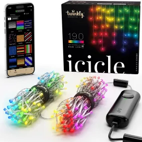 everyday Icicle App-Controlled Smart 190 Multicolor RGB LED Christmas Lights Multicolor RGB