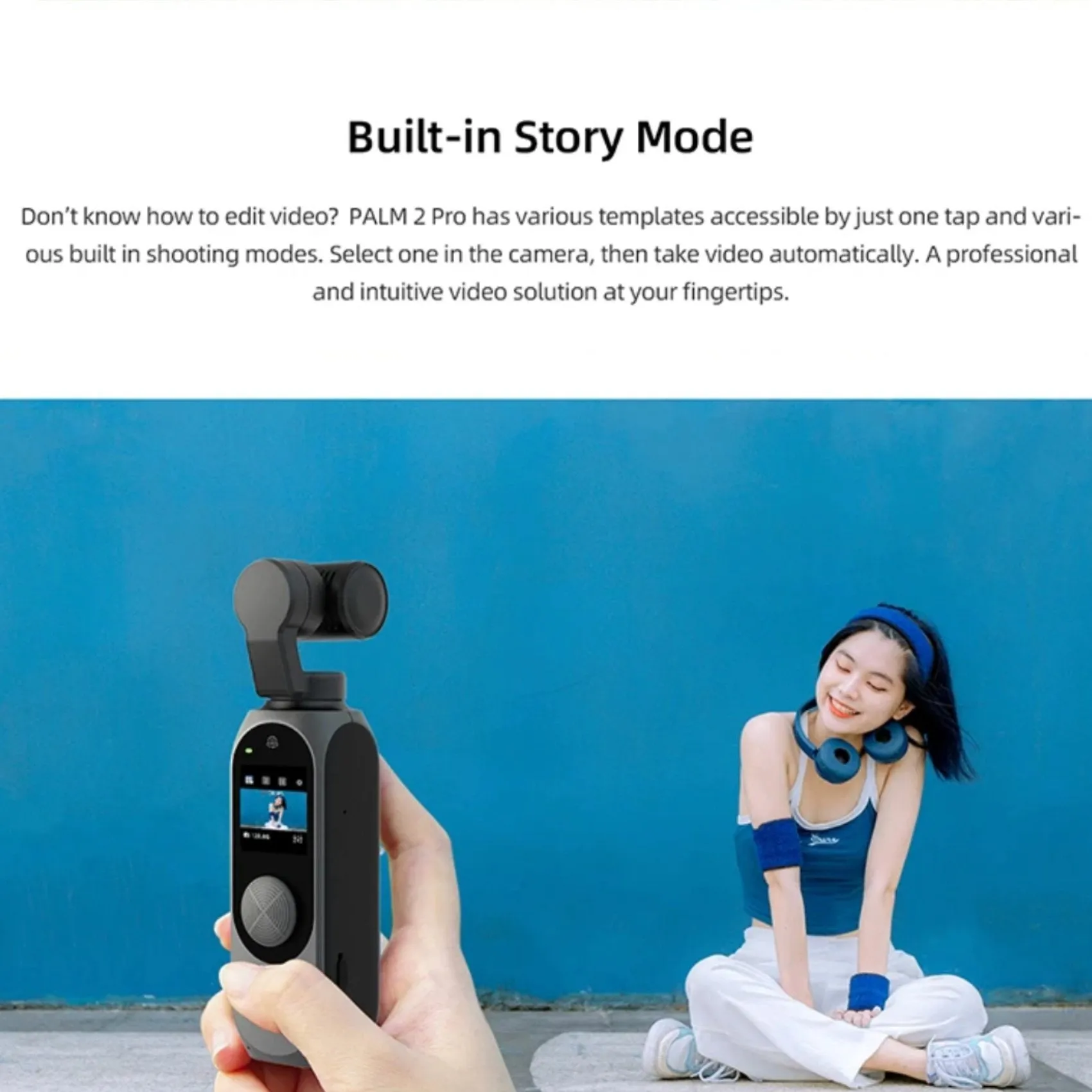 FIMI Palm 2 Pro (Upgraded) 3-axis Handheld Stabilized Gimbal Pocket Camera 1/2 Inch, Sensor 4K 30fps 160 Minute Mechanical Stabilization 128GB SD Sold by TUTT