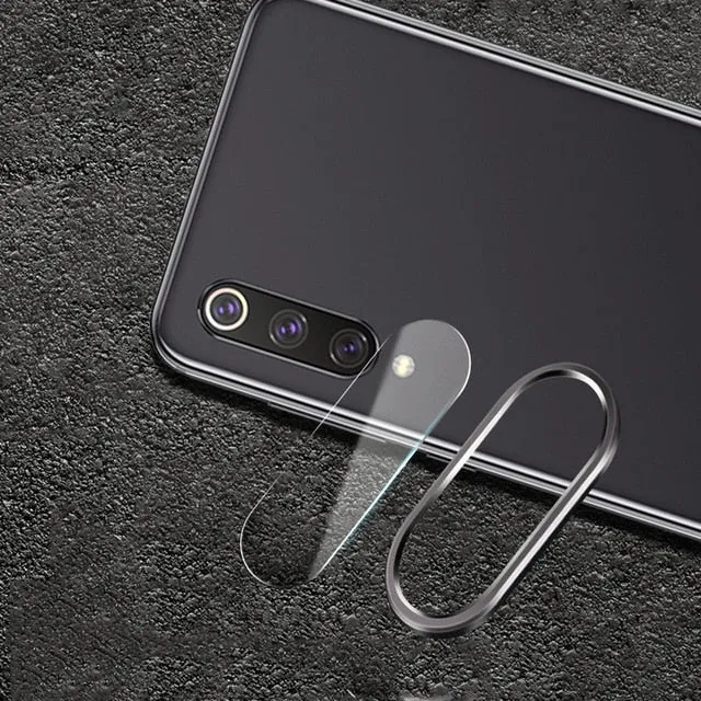 For Xiaomi Mi9 Mi 9 SE Redmi Note 7/Pro Back Camera Aluminum Ring Case Protector Rear Lens Metal Circle with 1pc Soft Lens Glass