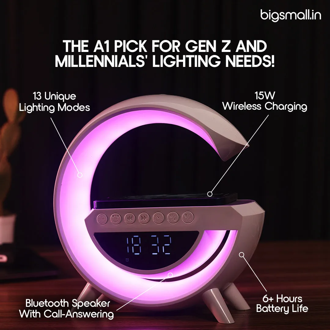 G Lamp with Speaker, Clock and Wireless Charger