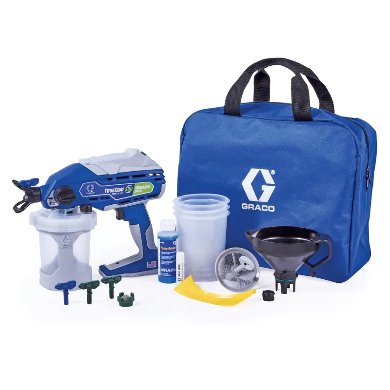 GRACO TrueCoat 360 Variable Speed TrueAirless Paint Sprayer 26D528 with Bonus Items