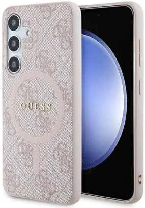 Guess 4G Collection Leather Metal Logo with MagSafe Case for Samsung Galaxy S24 6.2" Pink - GUHMS24SG4GFRP