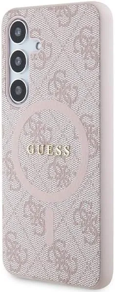 Guess 4G Collection Leather Metal Logo with MagSafe Case for Samsung Galaxy S24 6.2" Pink - GUHMS24SG4GFRP