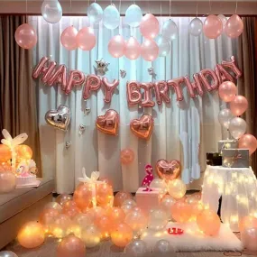 Happy Birthday Kit Rose Gold Metallic Balloons DIY Kit